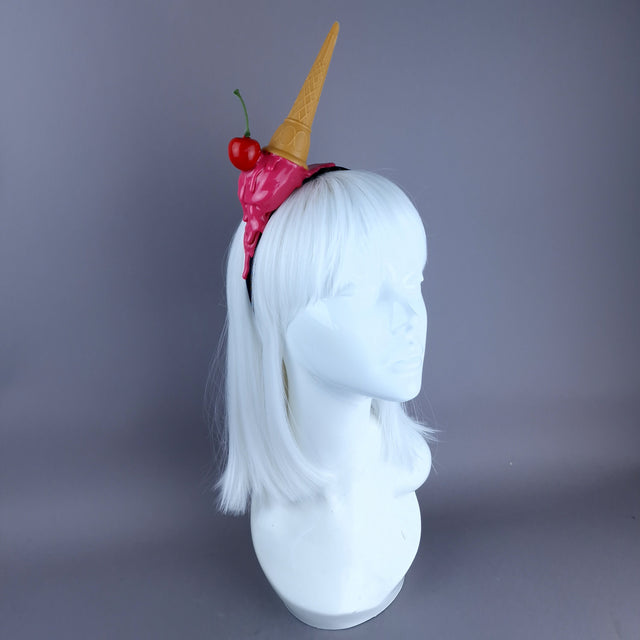 "Splat" Pink Dropped Ice-cream Headpiece