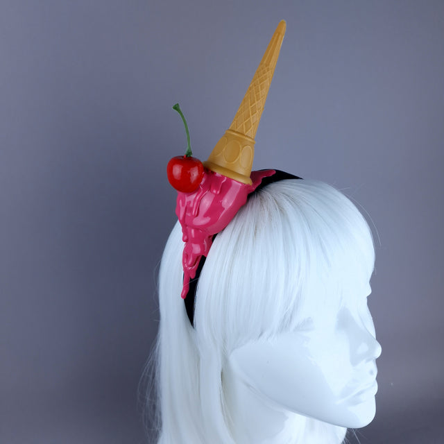 "Splat" Pink Dropped Ice-cream Headpiece