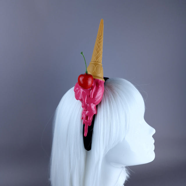 "Splat" Pink Dropped Ice-cream Headpiece