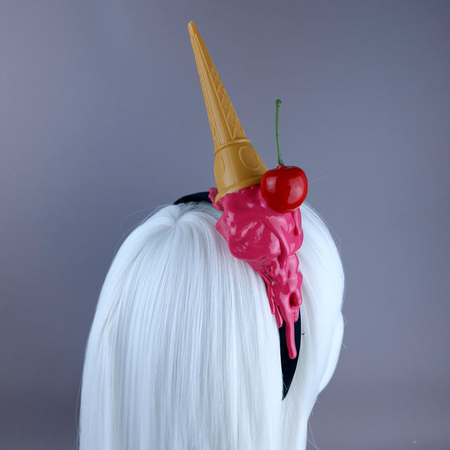 "Splat" Pink Dropped Ice-cream Headpiece