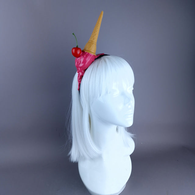 "Splat" Pink Dropped Ice-cream Headpiece