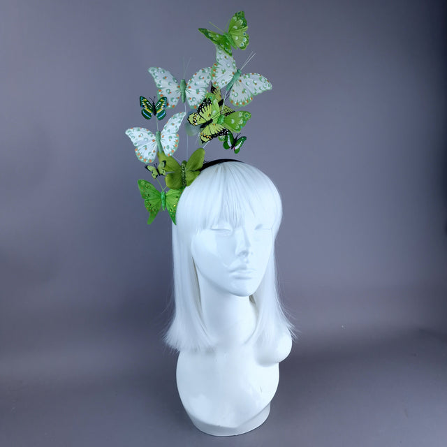 "Perhonen" Green Butterfly Headdress