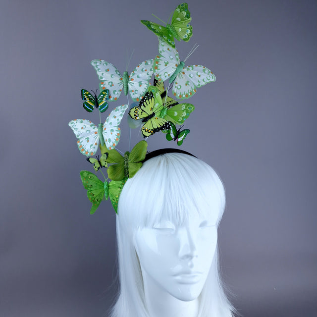 "Perhonen" Green Butterfly Headdress