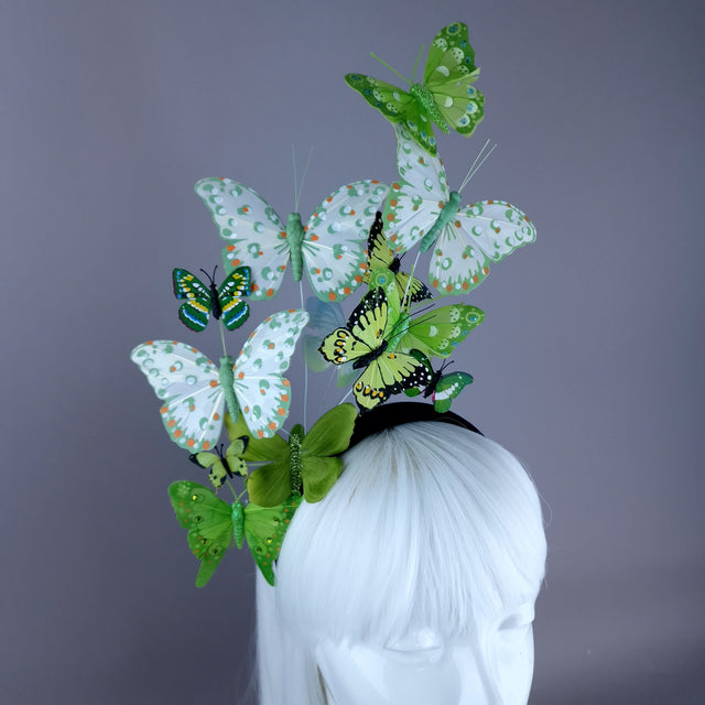 "Perhonen" Green Butterfly Headdress