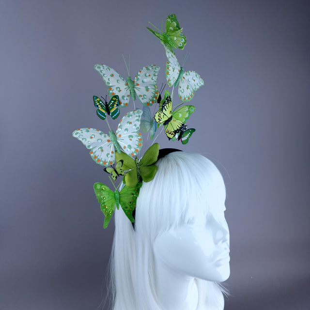 "Perhonen" Green Butterfly Headdress