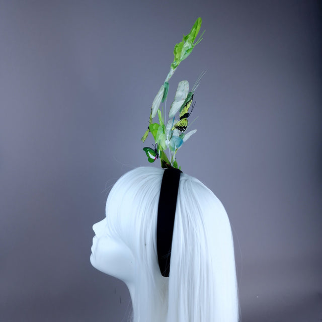 "Perhonen" Green Butterfly Headdress