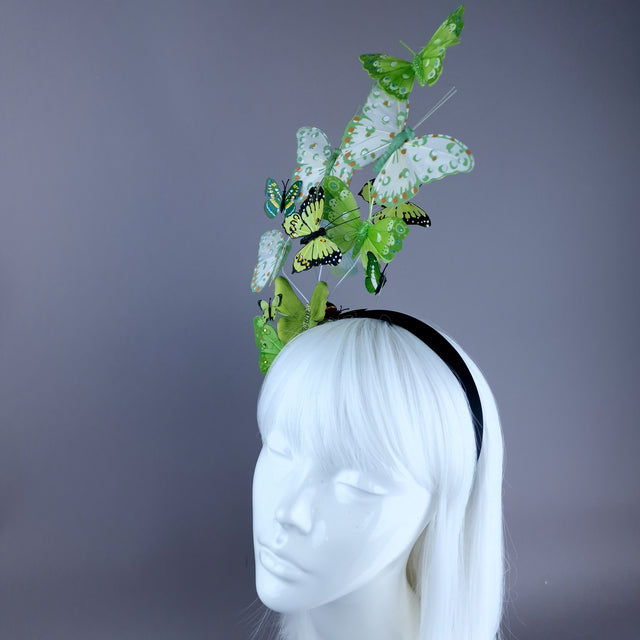 "Perhonen" Green Butterfly Headdress