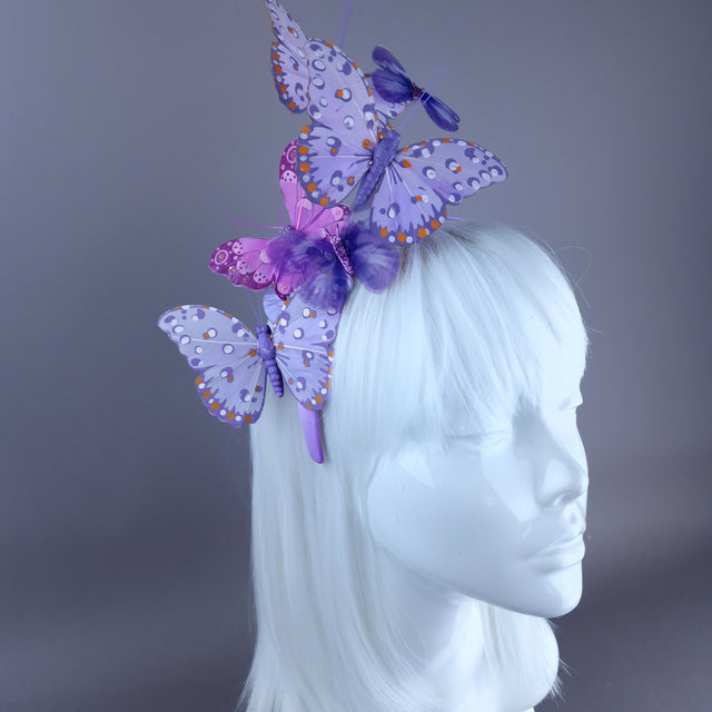 "Itzpa" Purple Butterfly Headdress