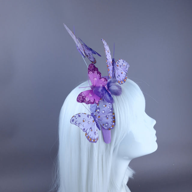 "Itzpa" Purple Butterfly Headdress