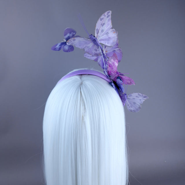 "Itzpa" Purple Butterfly Headdress