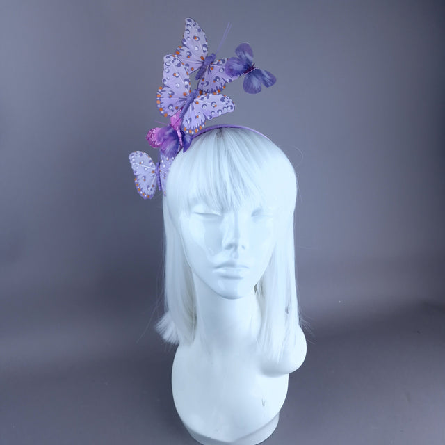 "Itzpa" Purple Butterfly Headdress