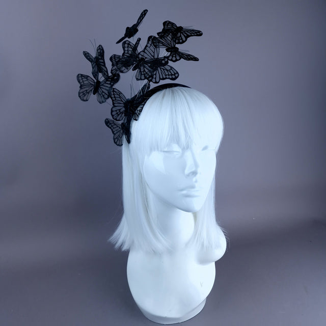 "Cassius" Black Butterfly Headdress