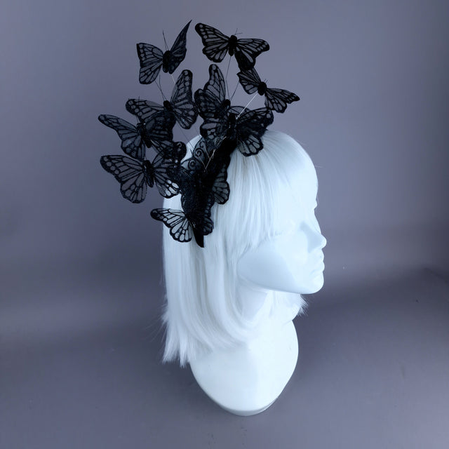 "Cassius" Black Butterfly Headdress