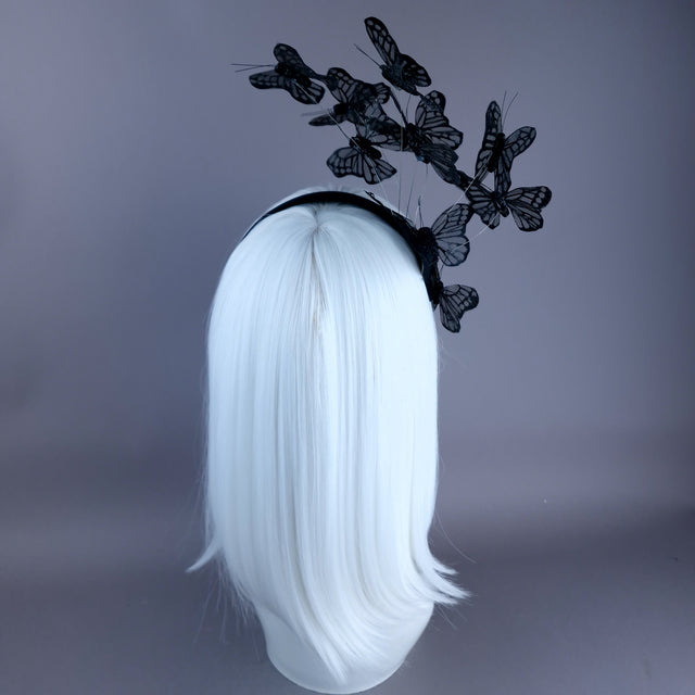 "Cassius" Black Butterfly Headdress
