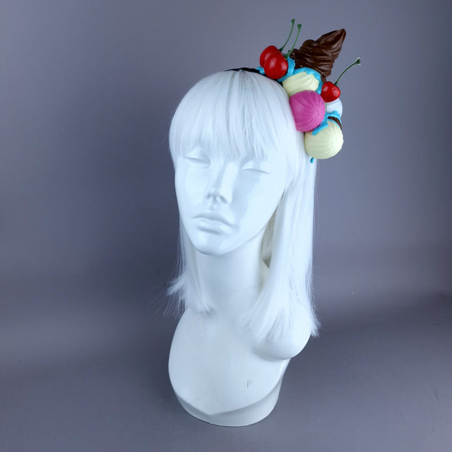 "Neapolitan" Ice-cream Multi Coloured Headpiece