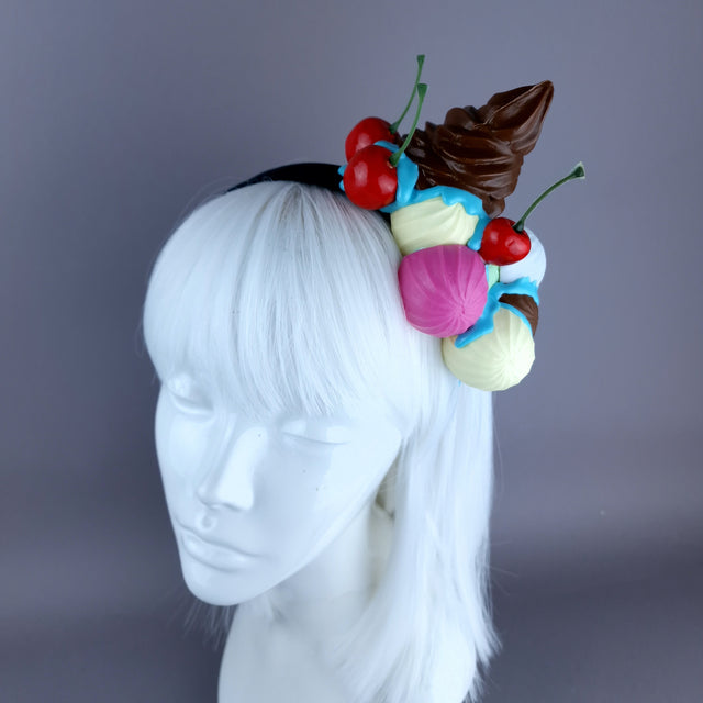 "Neapolitan" Ice-cream Multi Coloured Headpiece