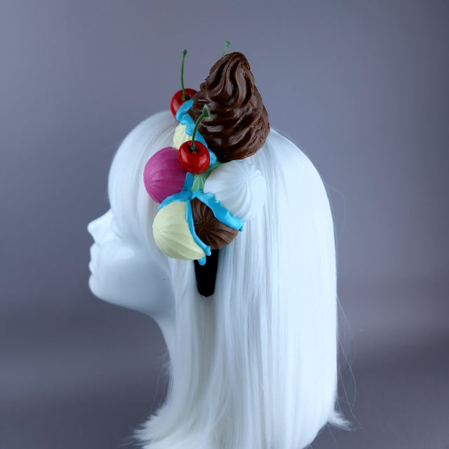 "Neapolitan" Ice-cream Multi Coloured Headpiece