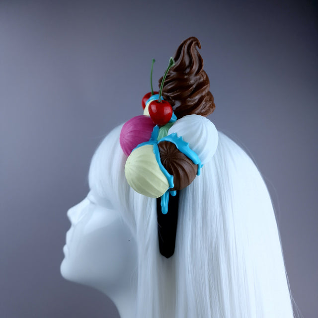 "Neapolitan" Ice-cream Multi Coloured Headpiece