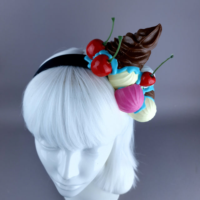 "Neapolitan" Ice-cream Multi Coloured Headpiece