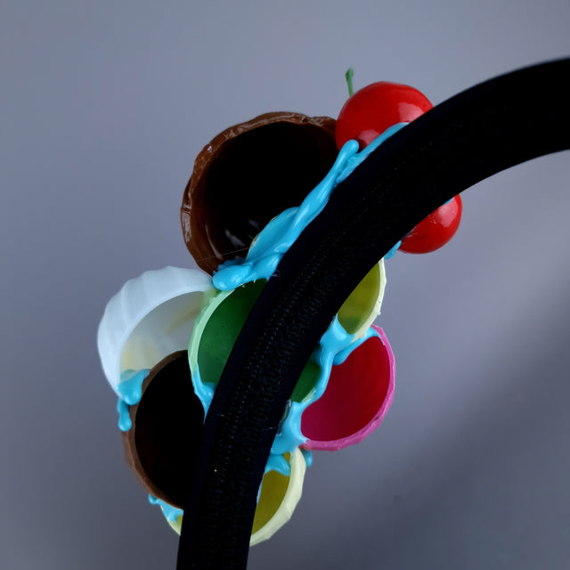 "Neapolitan" Ice-cream Multi Coloured Headpiece