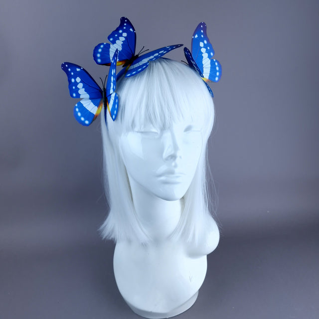 "Azure" Large Blue Butterflies Headdress