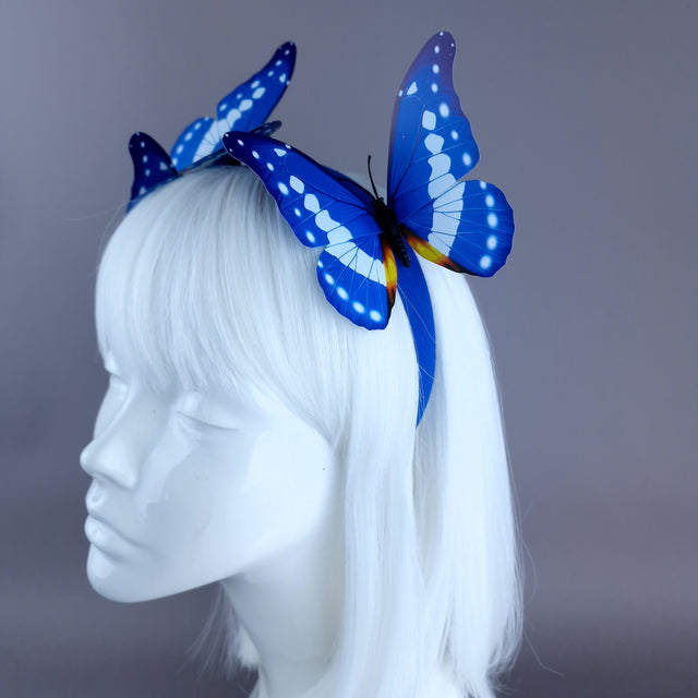 "Azure" Large Blue Butterflies Headdress