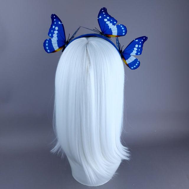 "Azure" Large Blue Butterflies Headdress