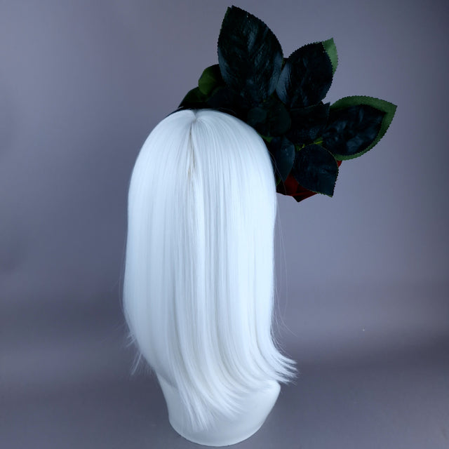 "Annora" Red Rose Flower Headdress