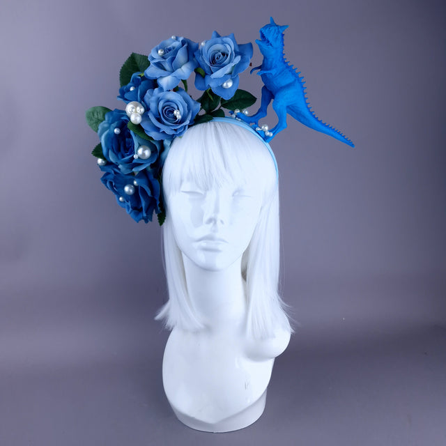 "Terror" Dinosaur, Pearls & Blue Rose Headdress