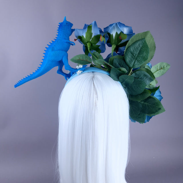 "Terror" Dinosaur, Pearls & Blue Rose Headdress