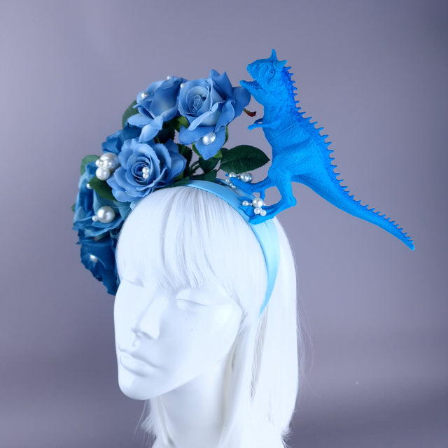 "Terror" Dinosaur, Pearls & Blue Rose Headdress