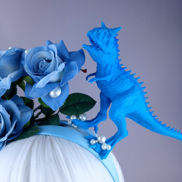 "Terror" Dinosaur, Pearls & Blue Rose Headdress