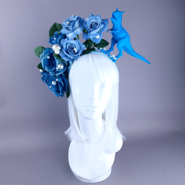 "Terror" Dinosaur, Pearls & Blue Rose Headdress