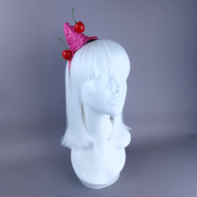 "Dessert" Pink Ice-cream & Cherries Headpiece