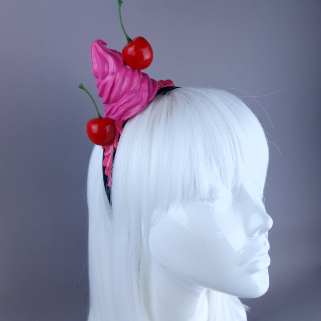"Dessert" Pink Ice-cream & Cherries Headpiece