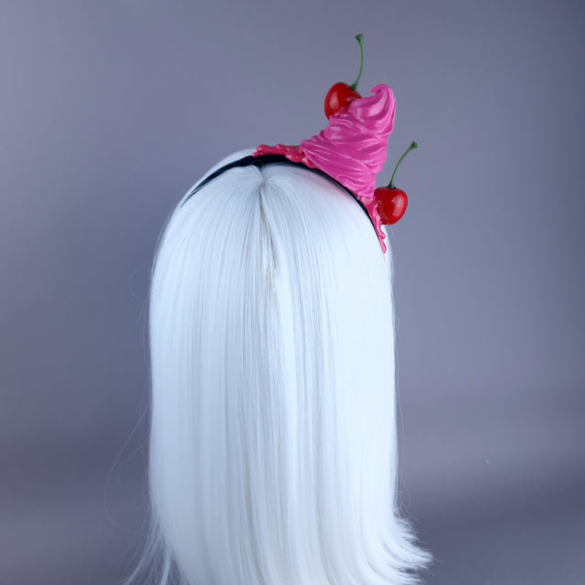 "Dessert" Pink Ice-cream & Cherries Headpiece