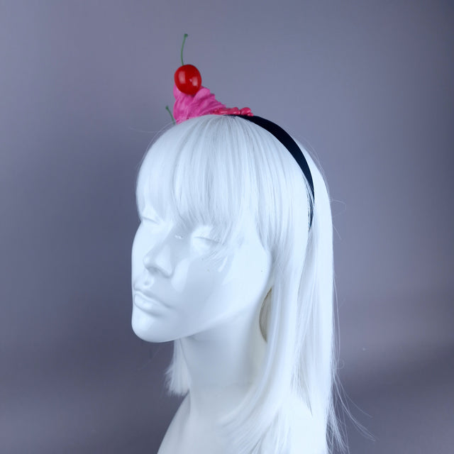 "Dessert" Pink Ice-cream & Cherries Headpiece