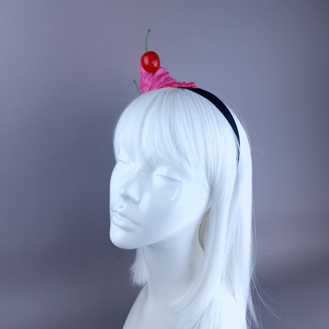 "Dessert" Pink Ice-cream & Cherries Headpiece