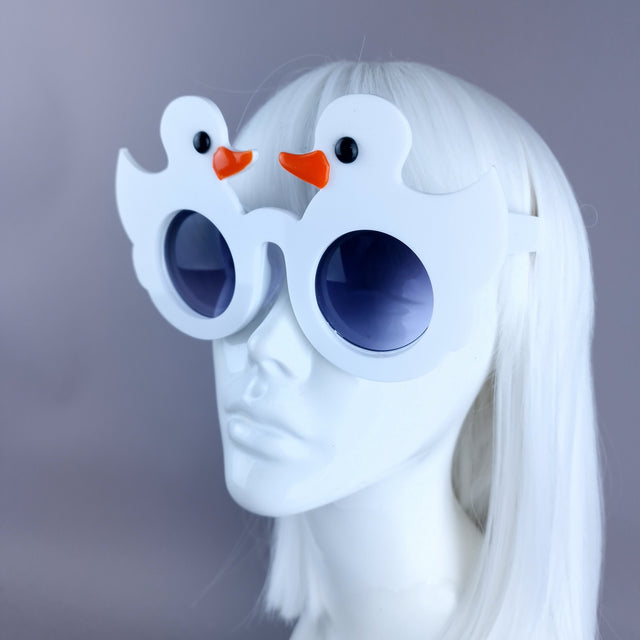 "Ey Up Duck" White Duckie Sunglasses