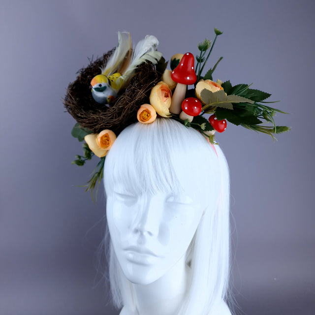 "Spring Has Sprung" Orange Birds Nest Flower Crown