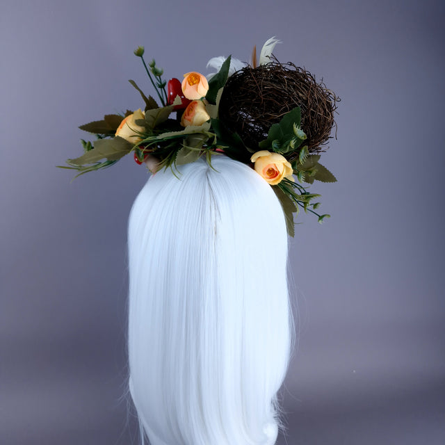 "Spring Has Sprung" Orange Birds Nest Flower Crown