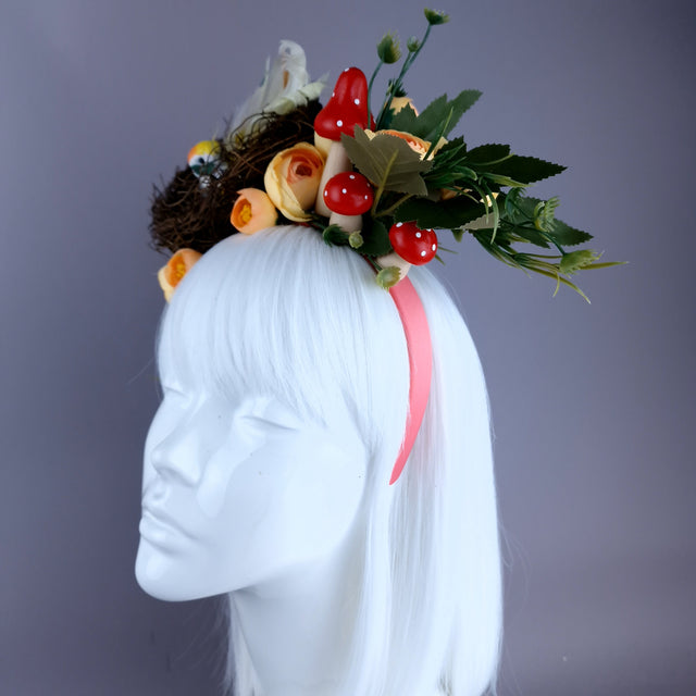 "Spring Has Sprung" Orange Birds Nest Flower Crown
