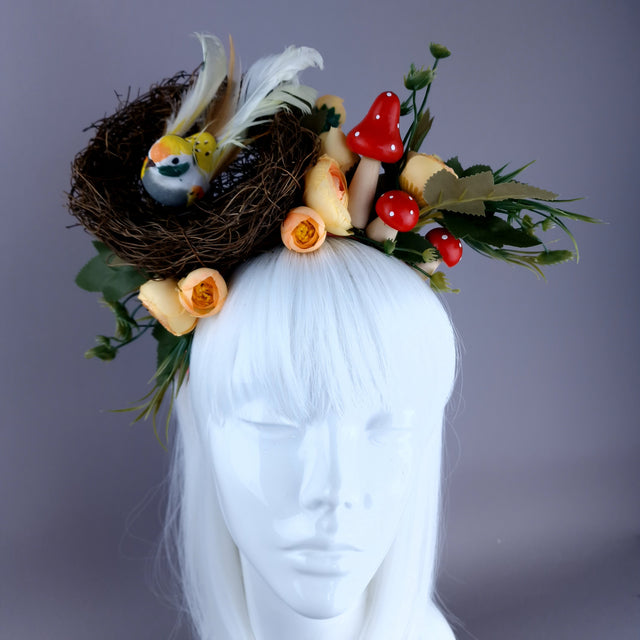 "Spring Has Sprung" Orange Birds Nest Flower Crown
