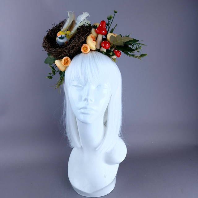 "Spring Has Sprung" Orange Birds Nest Flower Crown