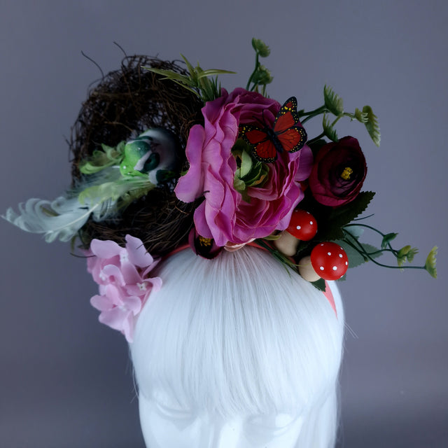 "Spring Has Sprung" Green & Plum Birds Nest Flower Crown