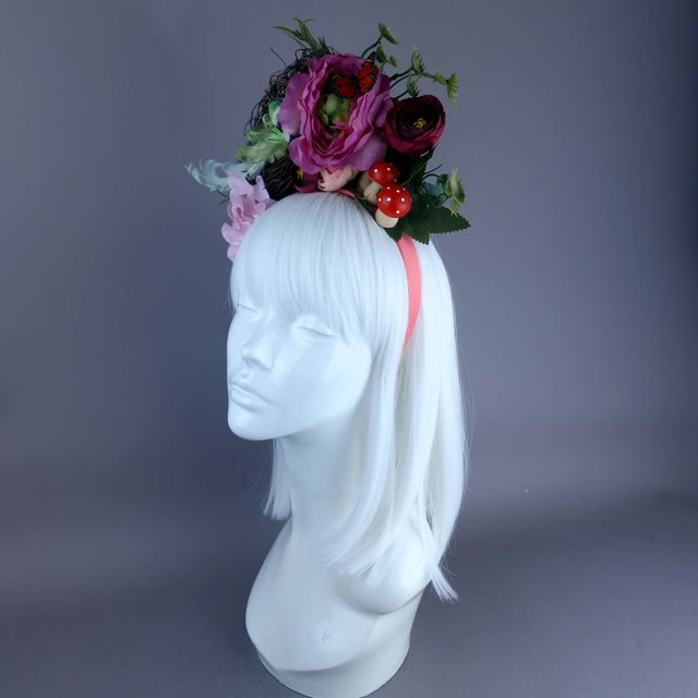 "Spring Has Sprung" Green & Plum Birds Nest Flower Crown