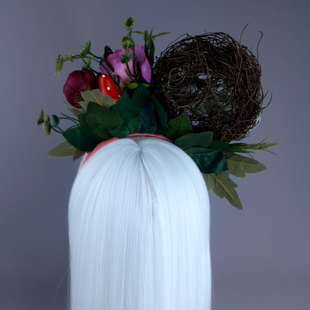 "Spring Has Sprung" Green & Plum Birds Nest Flower Crown