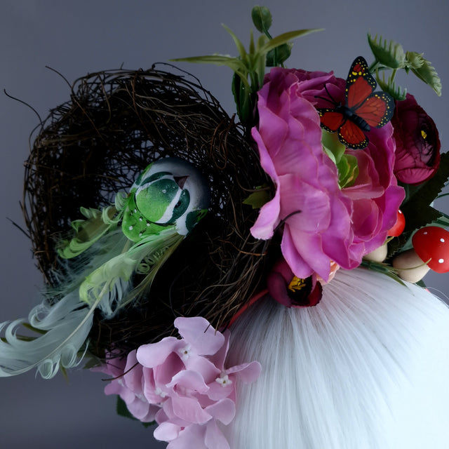 "Spring Has Sprung" Green & Plum Birds Nest Flower Crown