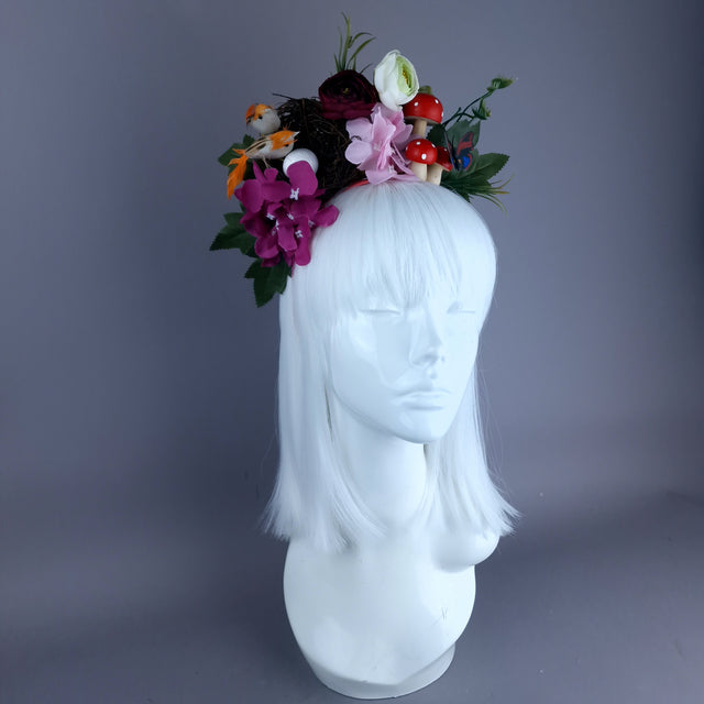 "Spring Has Sprung" Orange & Plum Birds Nest Flower Crown