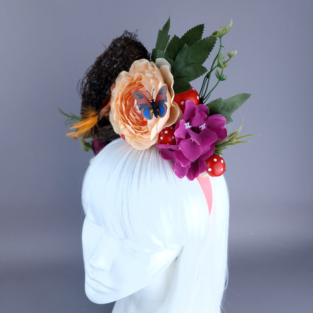 "Spring Has Sprung" Orange & Peach Birds Nest Flower Crown